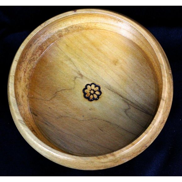 Vtg 1997 Wooden Carved Trinket Bowl Dish Candy Jim Marna Handcrafted Modern West - Picture 12 of 12
